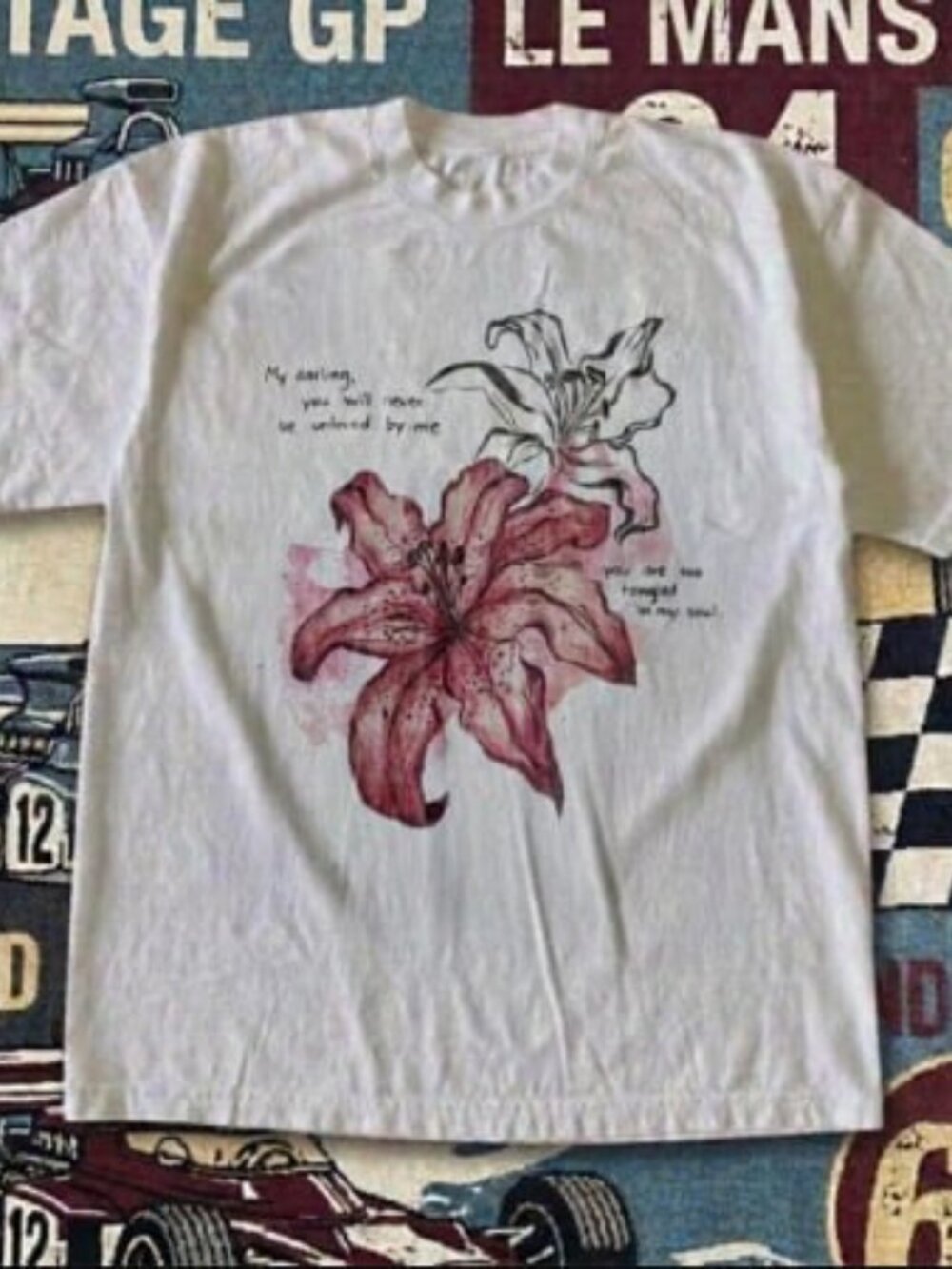 Lily Watercolor Graphic Quote White Shirt Graphic Tee